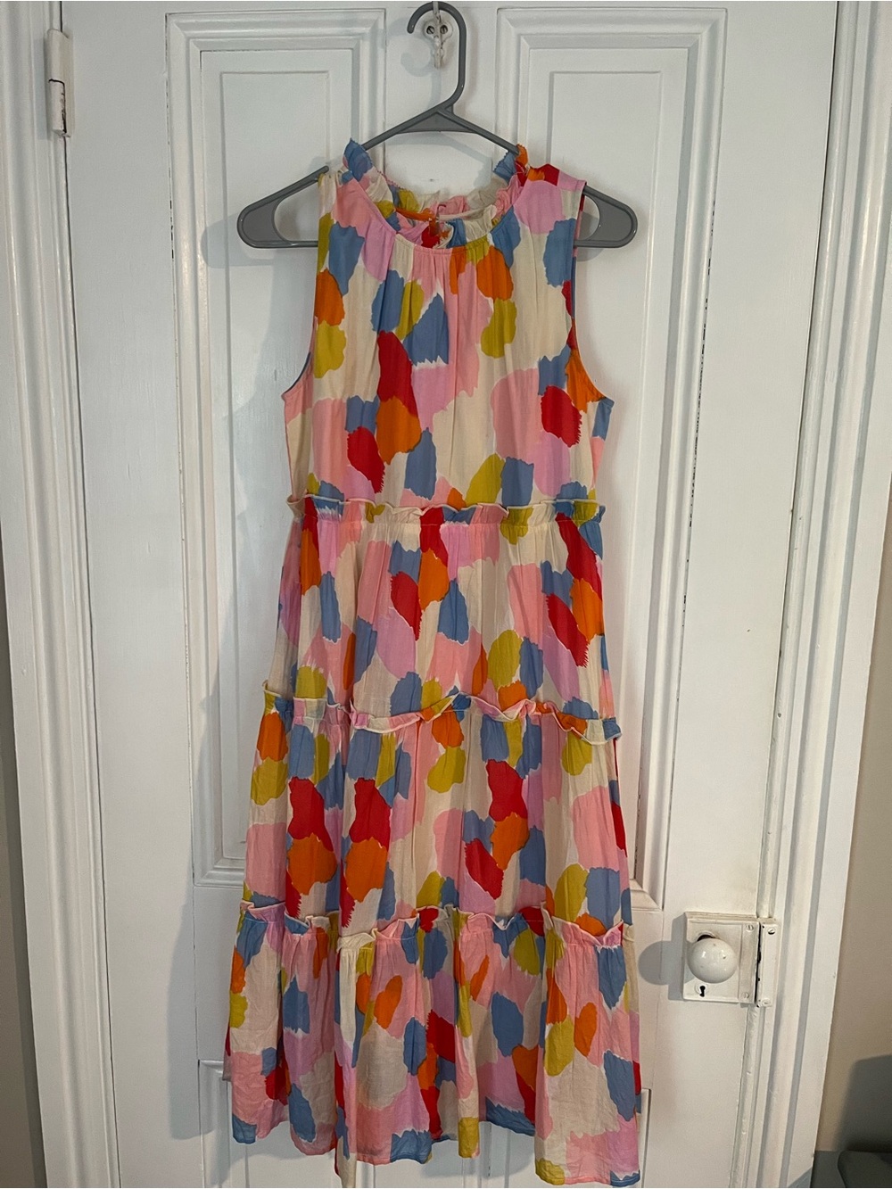 THML Pink Multicolor Abstract Midi Dress